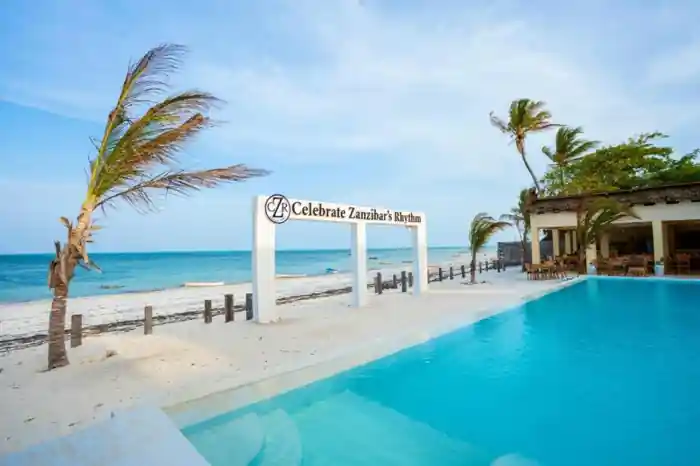 Pool and beachfront setting
