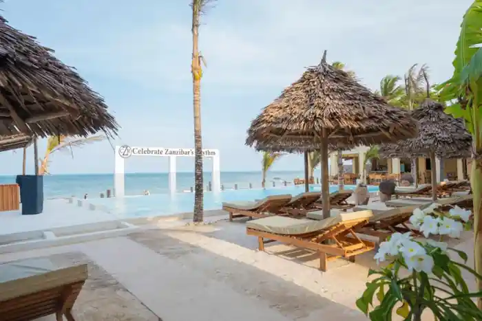 Beach seating and parasols