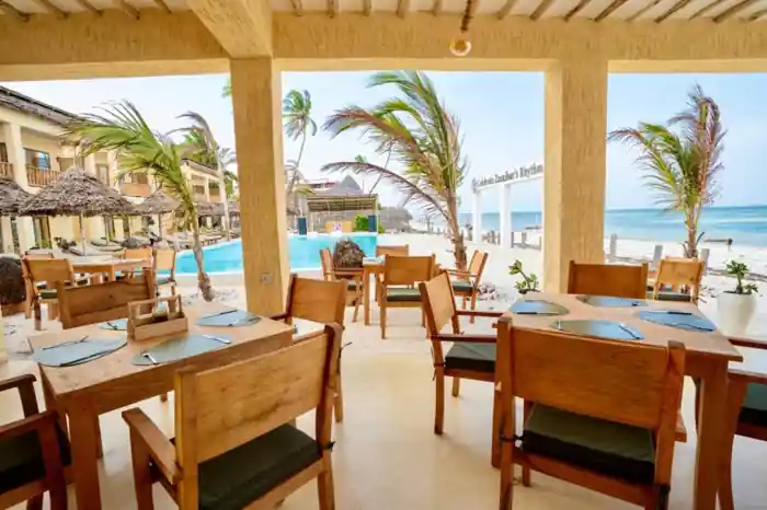 Beachside restaurant terrace
