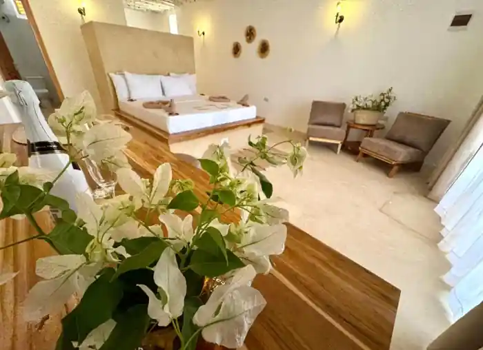 Guest room and lounge seating