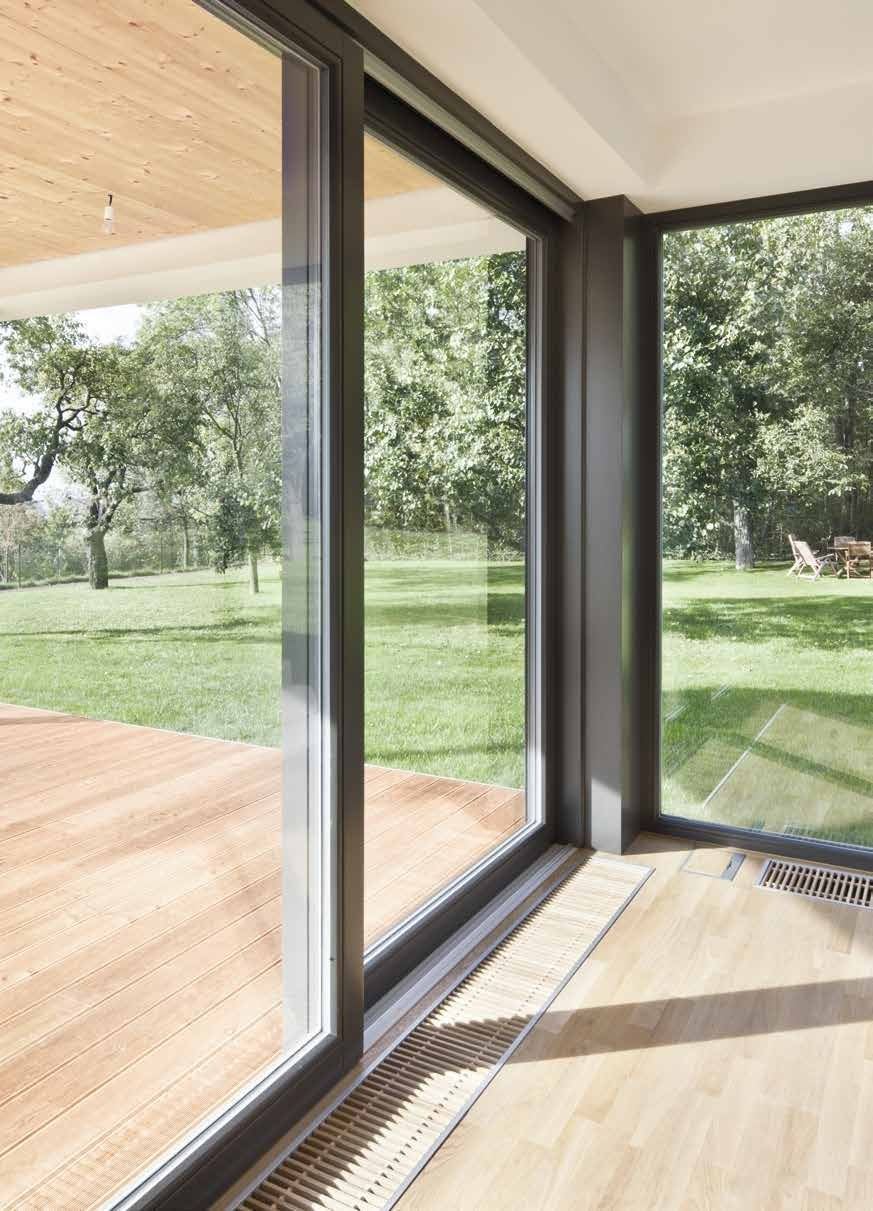 EVOLINE catalogue image of a large glazed opening to a garden